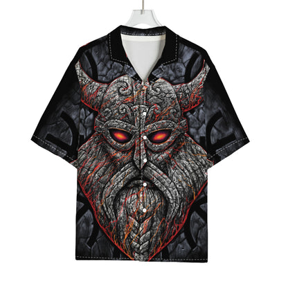 Ancient Viking Norse God Odin Print Rayon Hawaiian Shirt