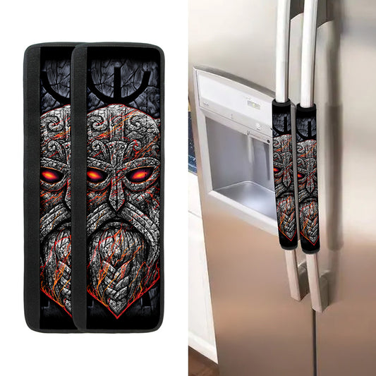 Ancient Viking Norse God Odin Print Refrigerator Handle Covers
