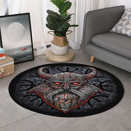 Ancient Viking Norse God Odin Print Round Rug