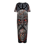 Ancient Viking Norse God Odin Print Short Sleeve Long Nightdress