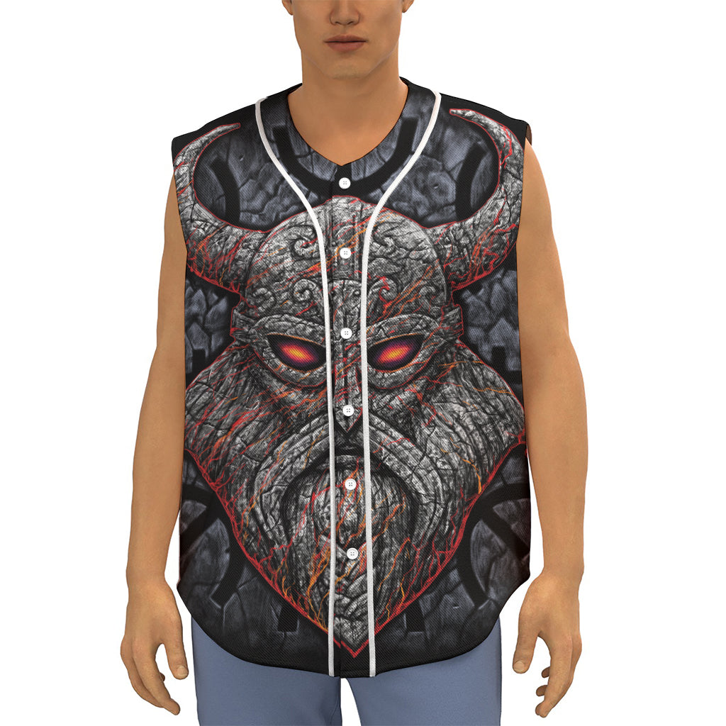 Ancient Viking Norse God Odin Print Sleeveless Baseball Jersey