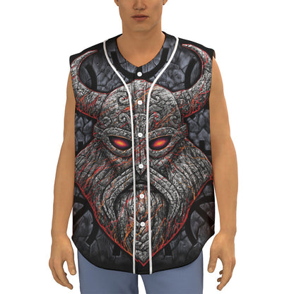 Ancient Viking Norse God Odin Print Sleeveless Baseball Jersey