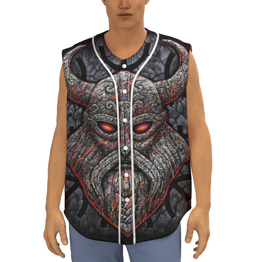 Ancient Viking Norse God Odin Print Sleeveless Baseball Jersey