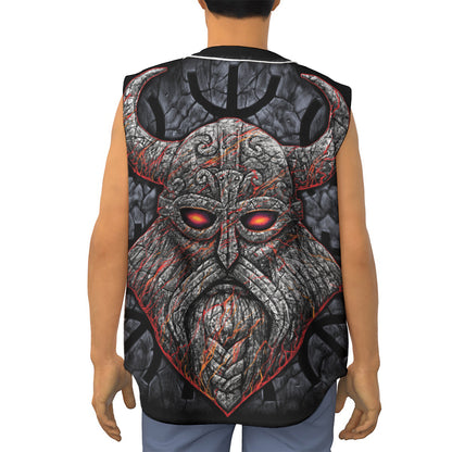 Ancient Viking Norse God Odin Print Sleeveless Baseball Jersey