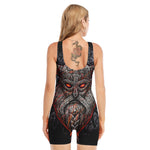 Ancient Viking Norse God Odin Print Sleeveless One Piece Swimsuit
