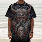 Ancient Viking Norse God Odin Print Textured Short Sleeve Shirt