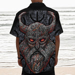 Ancient Viking Norse God Odin Print Textured Short Sleeve Shirt