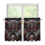 Ancient Viking Norse God Odin Print Tier Curtains