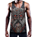 Ancient Viking Norse God Odin Print Men's Workout Tank Top