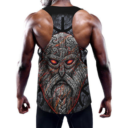 Ancient Viking Norse God Odin Print Training Tank Top
