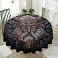 Ancient Viking Norse God Odin Print Waterproof Round Tablecloth