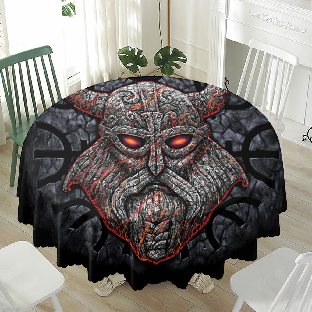 Ancient Viking Norse God Odin Print Waterproof Round Tablecloth