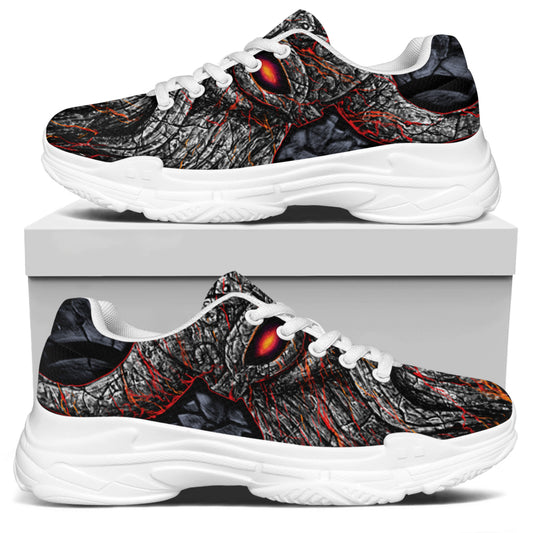 Ancient Viking Norse God Odin Print White Chunky Shoes