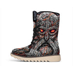 Ancient Viking Norse God Odin Print Winter Boots