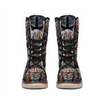 Ancient Viking Norse God Odin Print Winter Boots