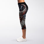 Ancient Viking Norse God Odin Print Women's Capri Leggings