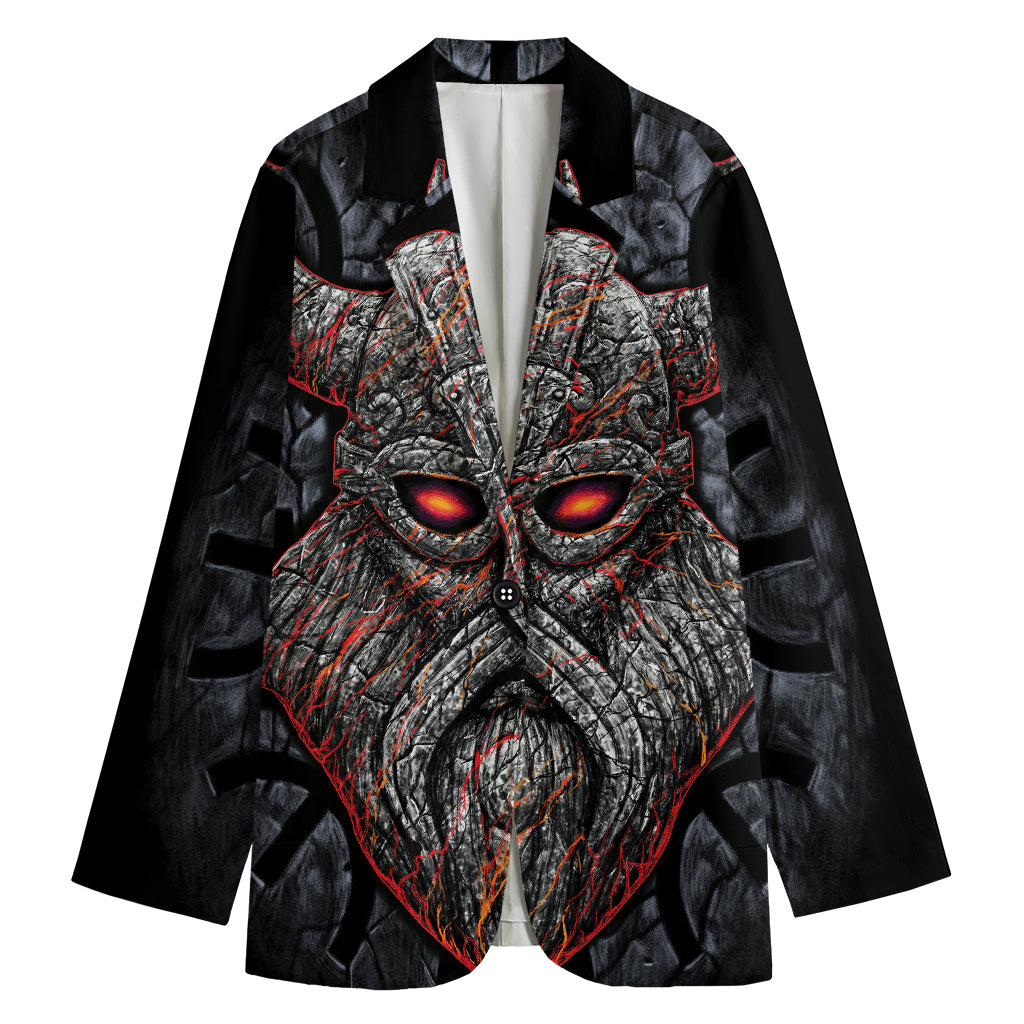 Ancient Viking Norse God Odin Print Women's Cotton Blazer