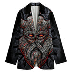 Ancient Viking Norse God Odin Print Women's Cotton Blazer