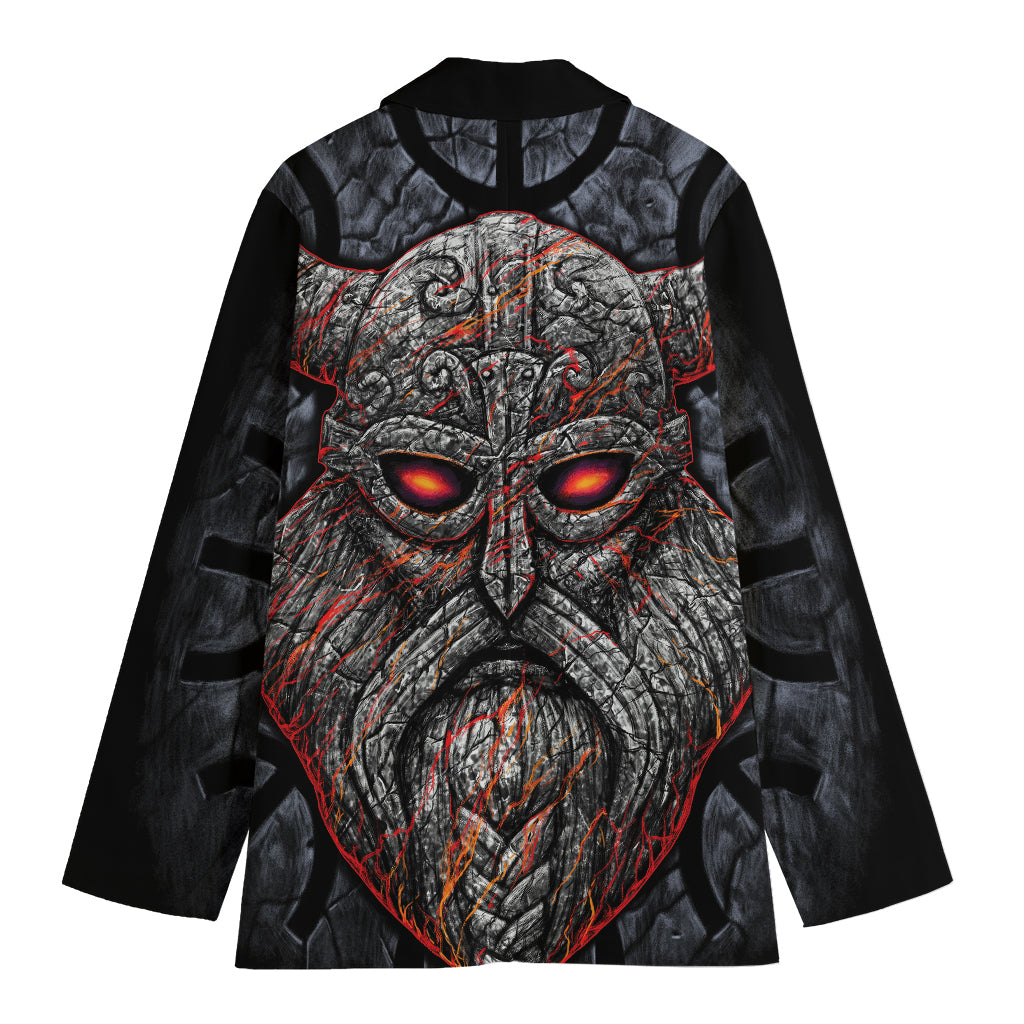 Ancient Viking Norse God Odin Print Women's Cotton Blazer