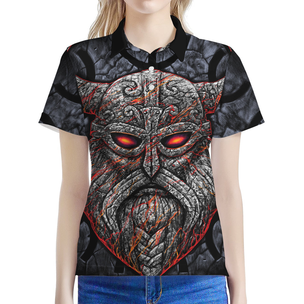 Ancient Viking Norse God Odin Print Women's Polo Shirt