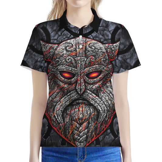 Ancient Viking Norse God Odin Print Women's Polo Shirt