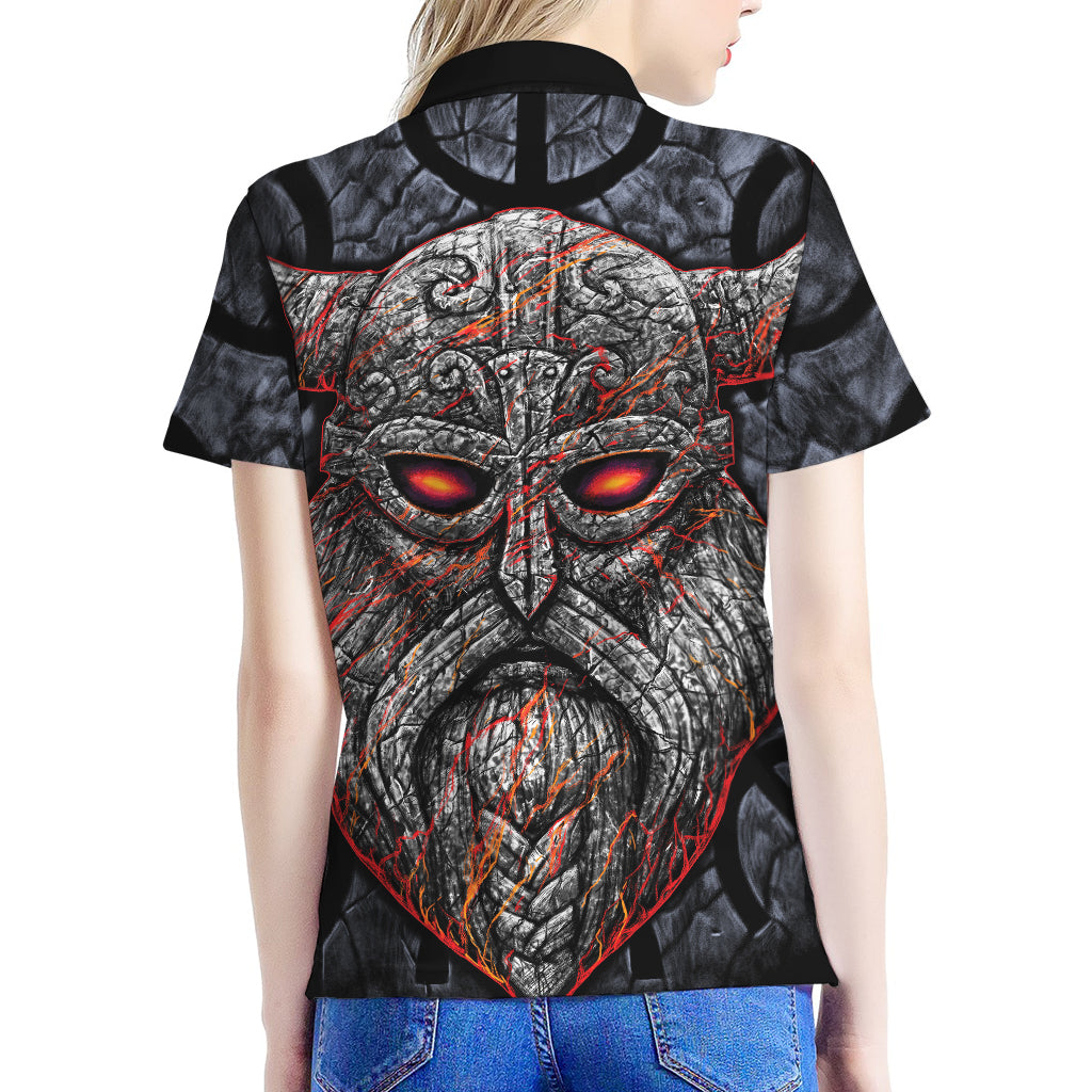 Ancient Viking Norse God Odin Print Women's Polo Shirt