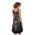 Ancient Viking Norse God Odin Print Women's Sleeveless Dress