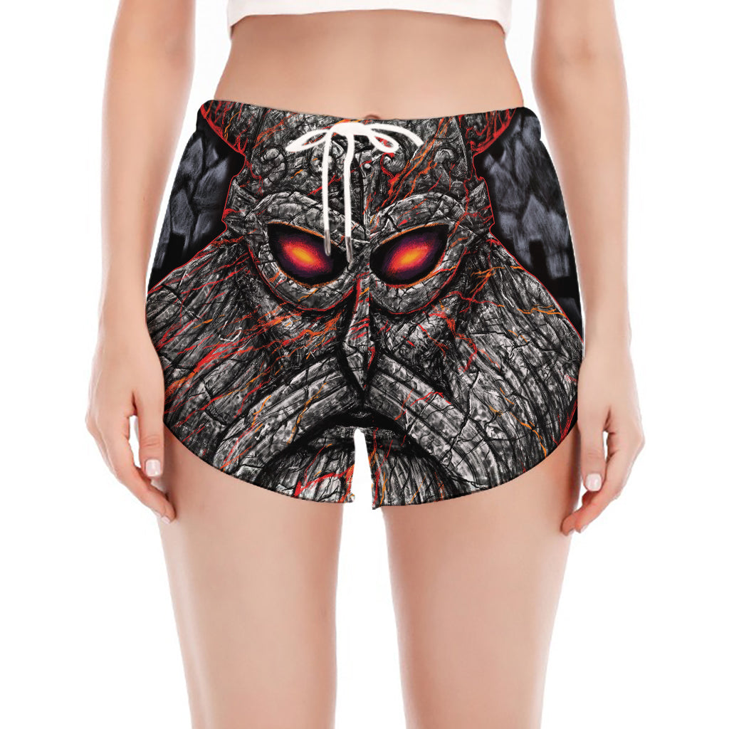Ancient Viking Norse God Odin Print Women's Split Running Shorts