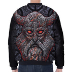 Ancient Viking Norse God Odin Print Zip Sleeve Bomber Jacket