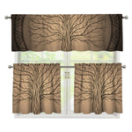 Ancient Yggdrasil Tree Print 3 Piece Kitchen Curtains