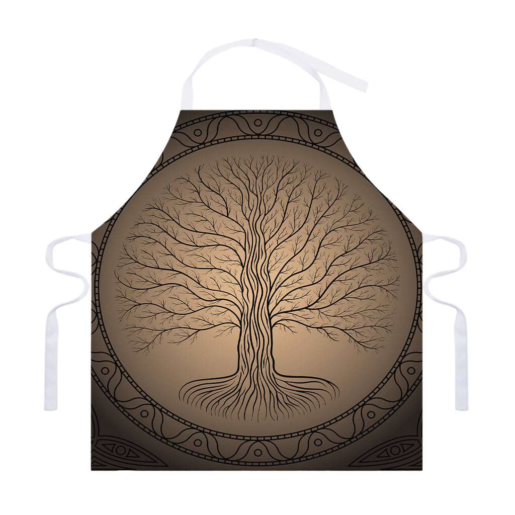 Ancient Yggdrasil Tree Print Adjustable Apron