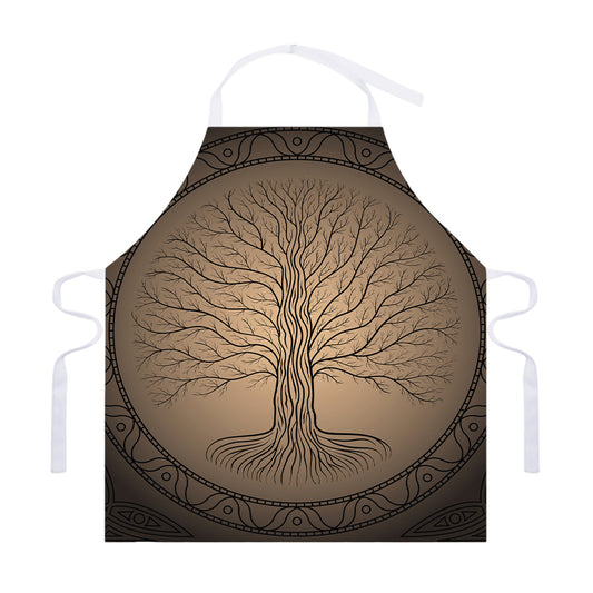 Ancient Yggdrasil Tree Print Adjustable Apron