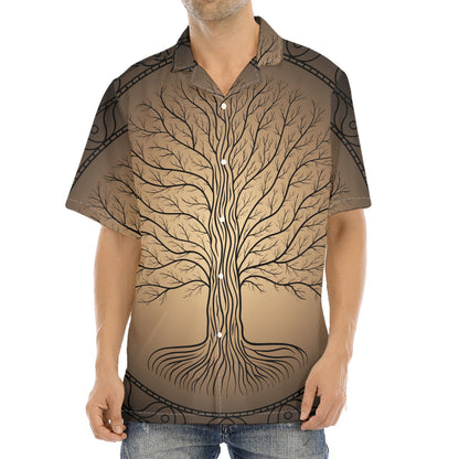 Ancient Yggdrasil Tree Print Aloha Shirt