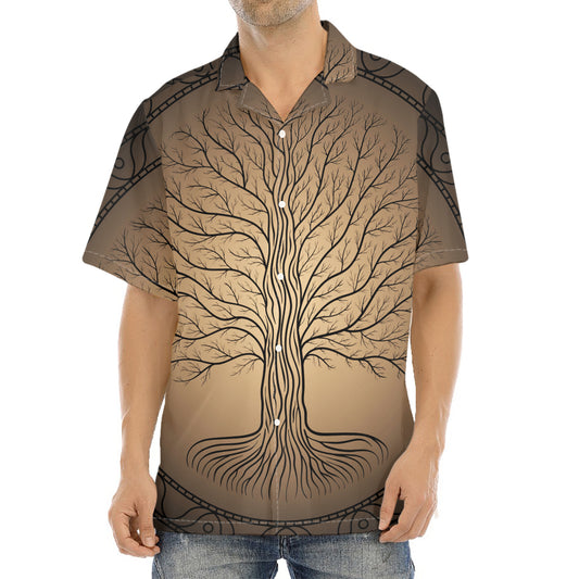 Ancient Yggdrasil Tree Print Aloha Shirt