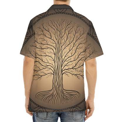 Ancient Yggdrasil Tree Print Aloha Shirt