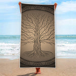 Ancient Yggdrasil Tree Print Beach Towel