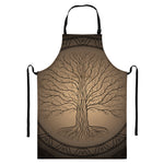 Ancient Yggdrasil Tree Print Bib Apron With Pocket
