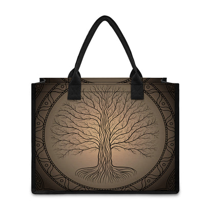 Ancient Yggdrasil Tree Print Canvas Tote Bag
