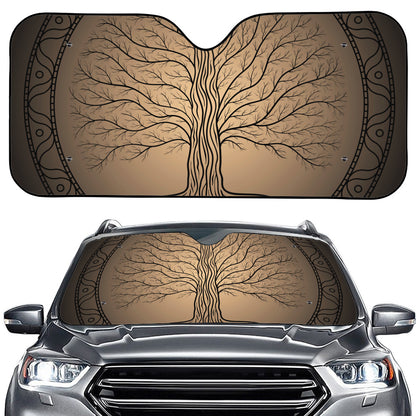 Ancient Yggdrasil Tree Print Car Windshield Sun Shade