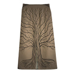 Ancient Yggdrasil Tree Print Cotton Front Slit Maxi Skirt
