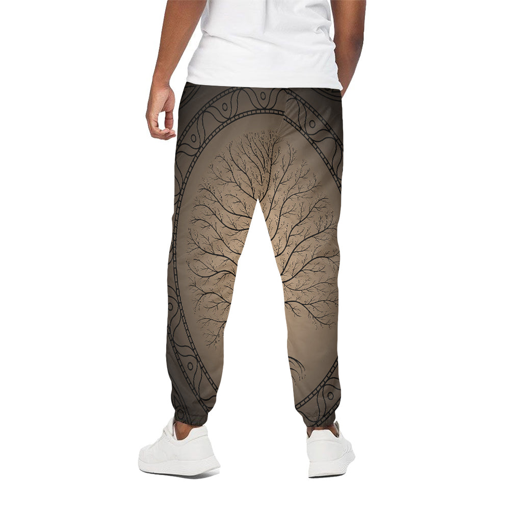 Ancient Yggdrasil Tree Print Cotton Pants