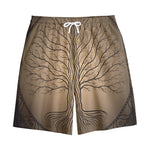 Ancient Yggdrasil Tree Print Cotton Shorts