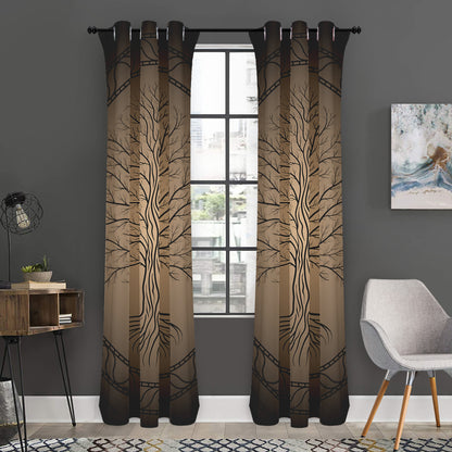 Ancient Yggdrasil Tree Print Curtain