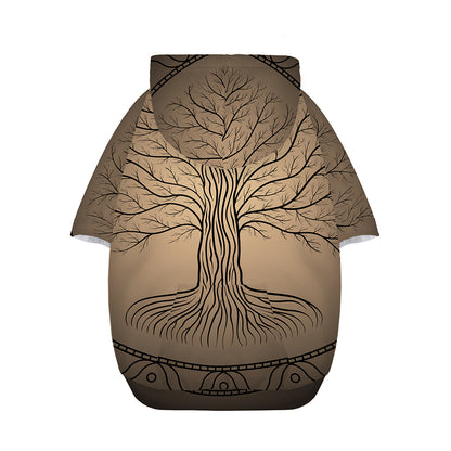 Ancient Yggdrasil Tree Print Dog Zip Up Hoodie