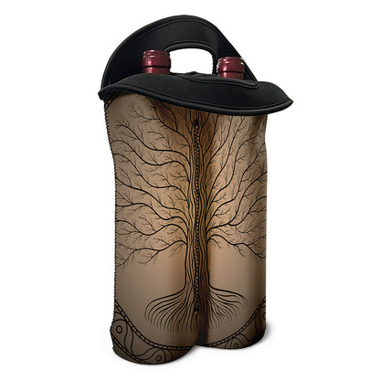 Ancient Yggdrasil Tree Print Double Neoprene Wine Tote