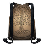 Ancient Yggdrasil Tree Print Drawstring Backpack