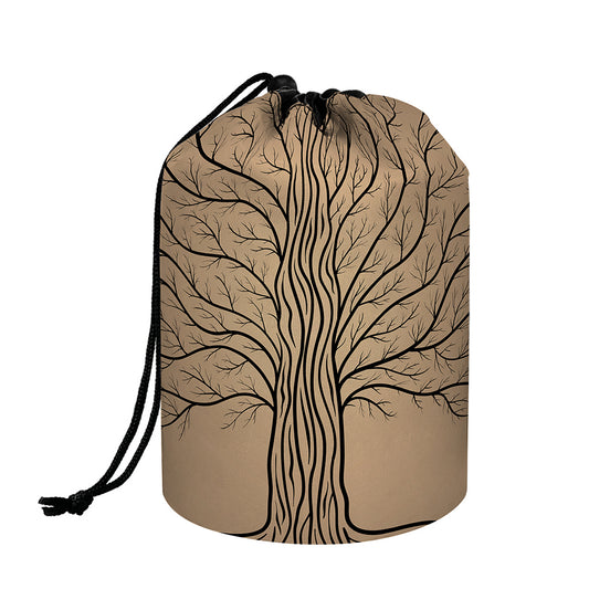 Ancient Yggdrasil Tree Print Drawstring Makeup Bag