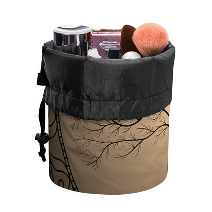Ancient Yggdrasil Tree Print Drawstring Makeup Bag