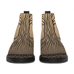 Ancient Yggdrasil Tree Print Flat Ankle Boots