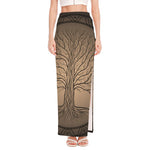 Ancient Yggdrasil Tree Print High Slit Maxi Skirt